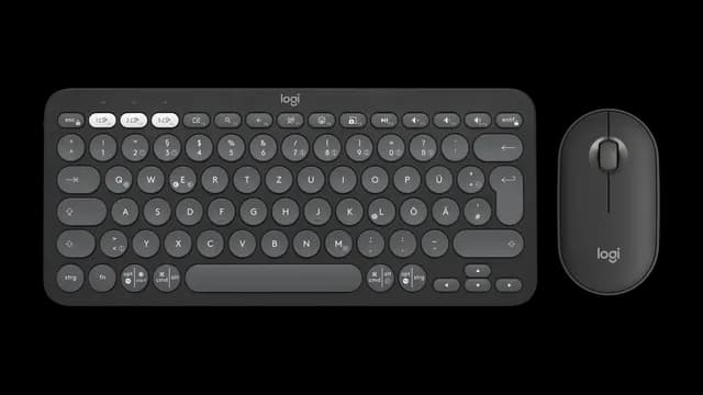 Ensemble Clavier Souris Logitech Sans Fil Pebble 2 Black