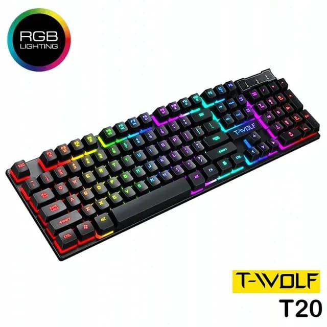 Clavier Gaming Mécanique T-Wolf T20 AZERTY USB RGB