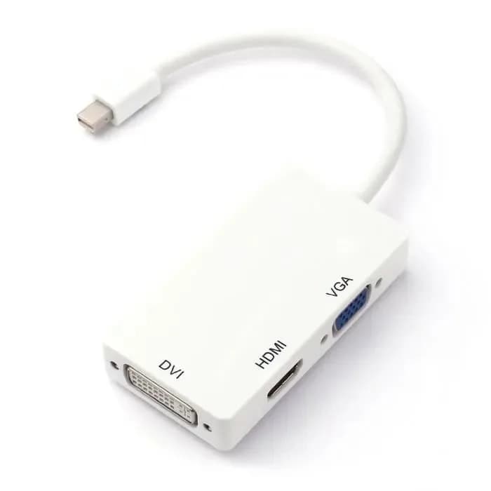 Adaptateur Mini Displayport Vers DVI-I Femelle, HDMI Femelle et VGA Femelle