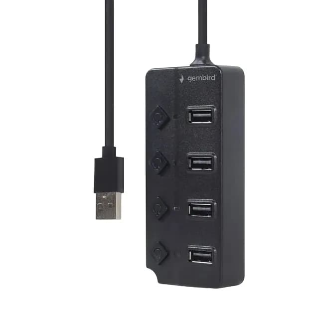 Hub USB 2.0 4 Ports Gembird avec Interrupteur