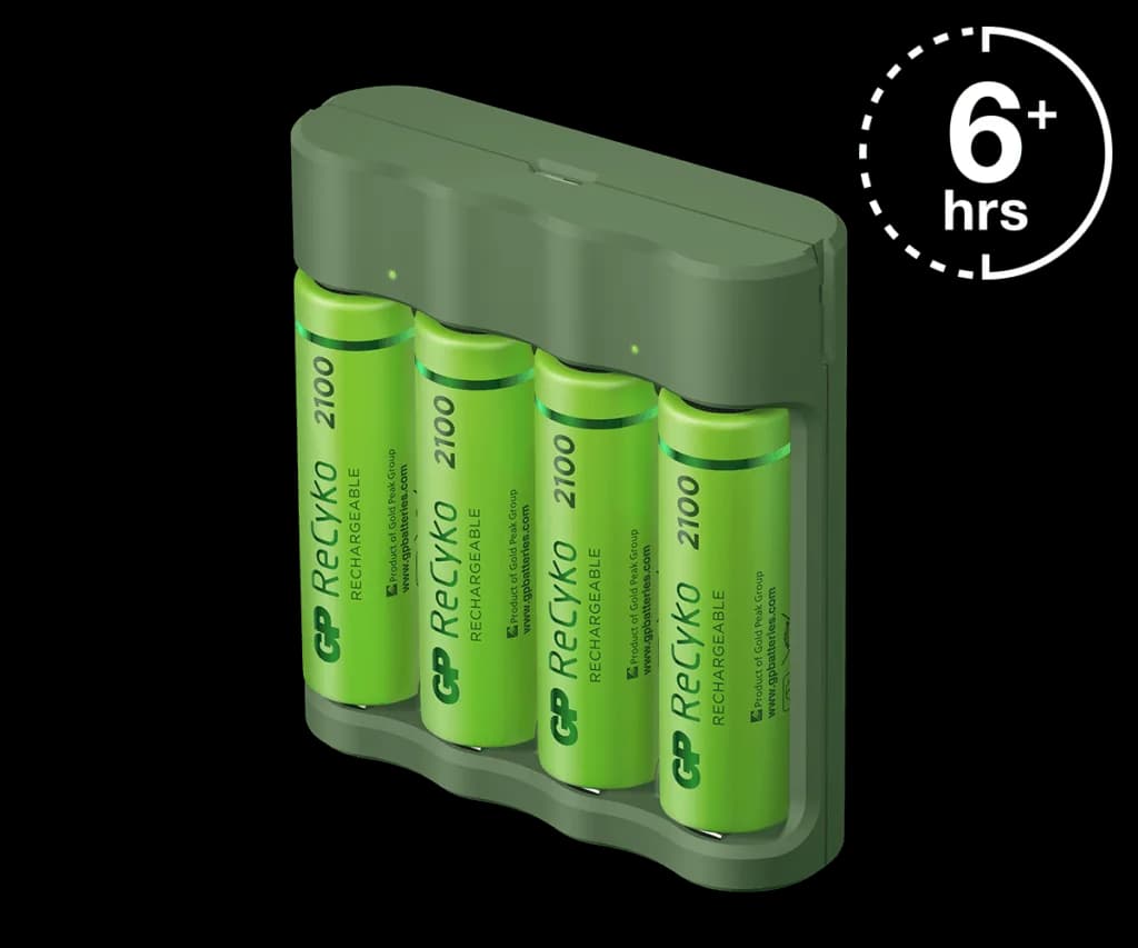 Chargeur Piles GP Recyko + 4 Piles 2100 AA
