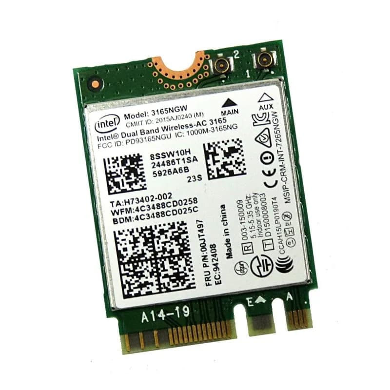 Carte Wi-Fi Intel Wireless-AC 3165 - 3165NGW