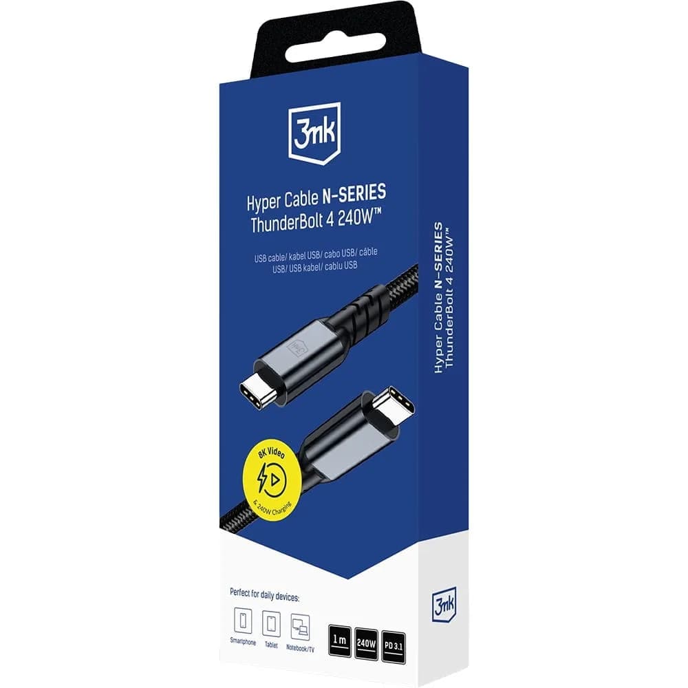 Cable 3MK Hyper Serie N Thunderbolt 1M 48V/5A 40BITS/S 240W