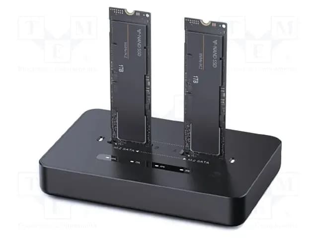 Station d'Accueil Gembird Double Disque SSD USB Type-C NVME et SATA